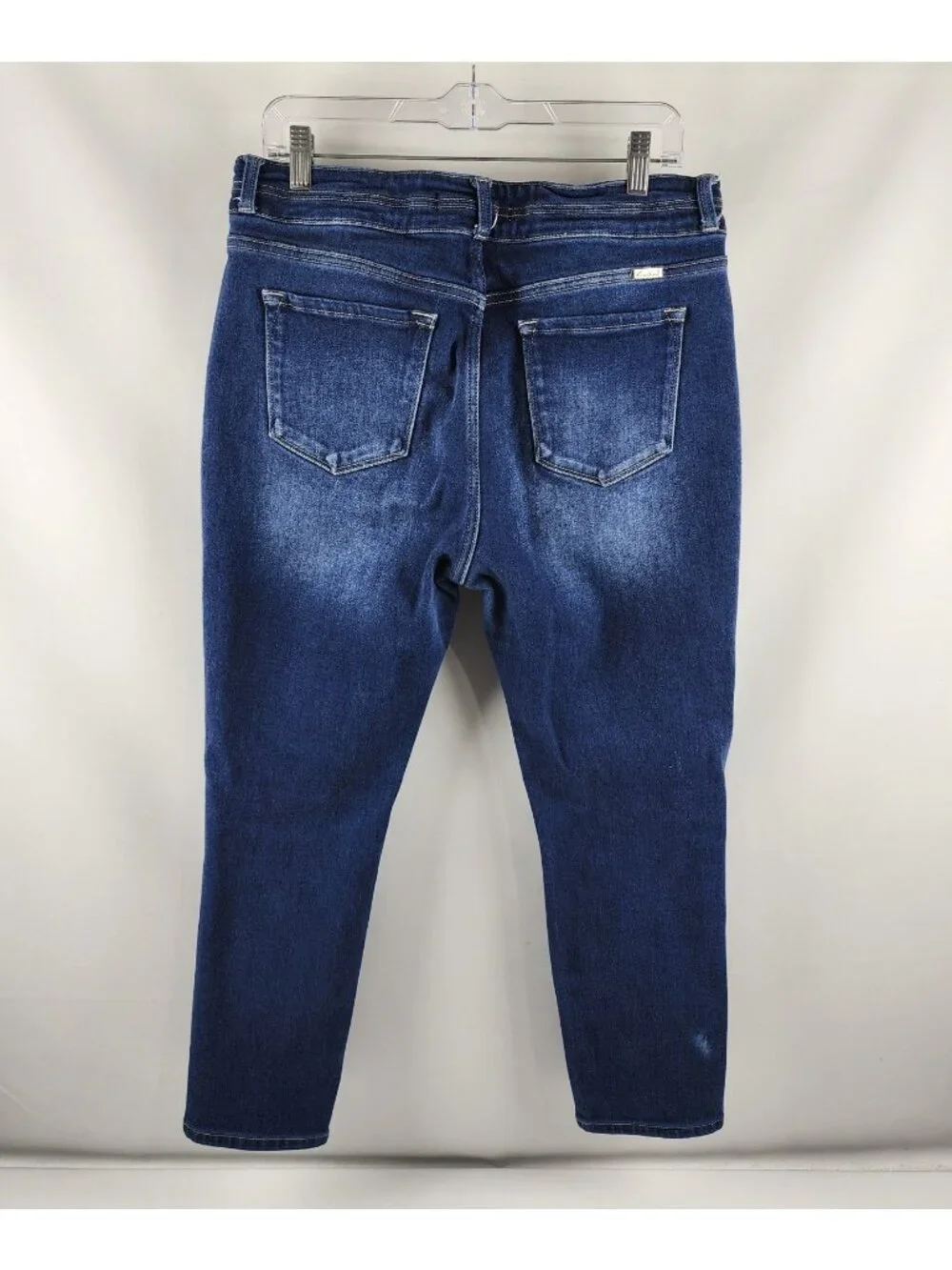 KanCan Jeans Womens 31x26 Blue High Rise Distressed Cropped Denim 128035